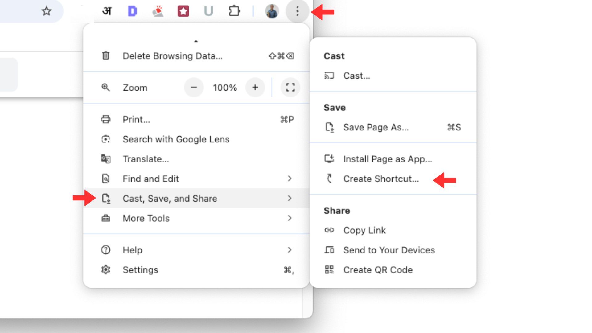 Create Chrome tab as desktop shortcut on desktop