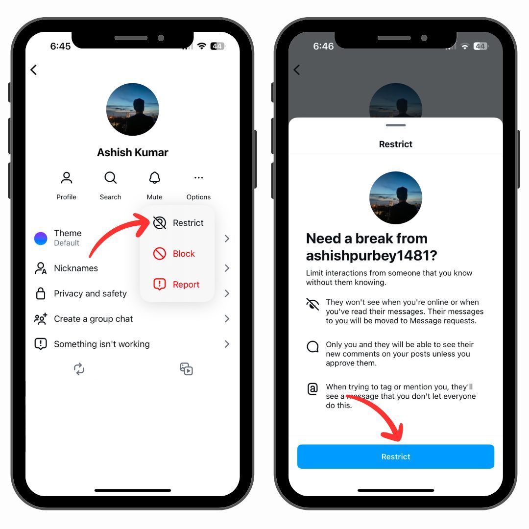 How to restrict on Instagram