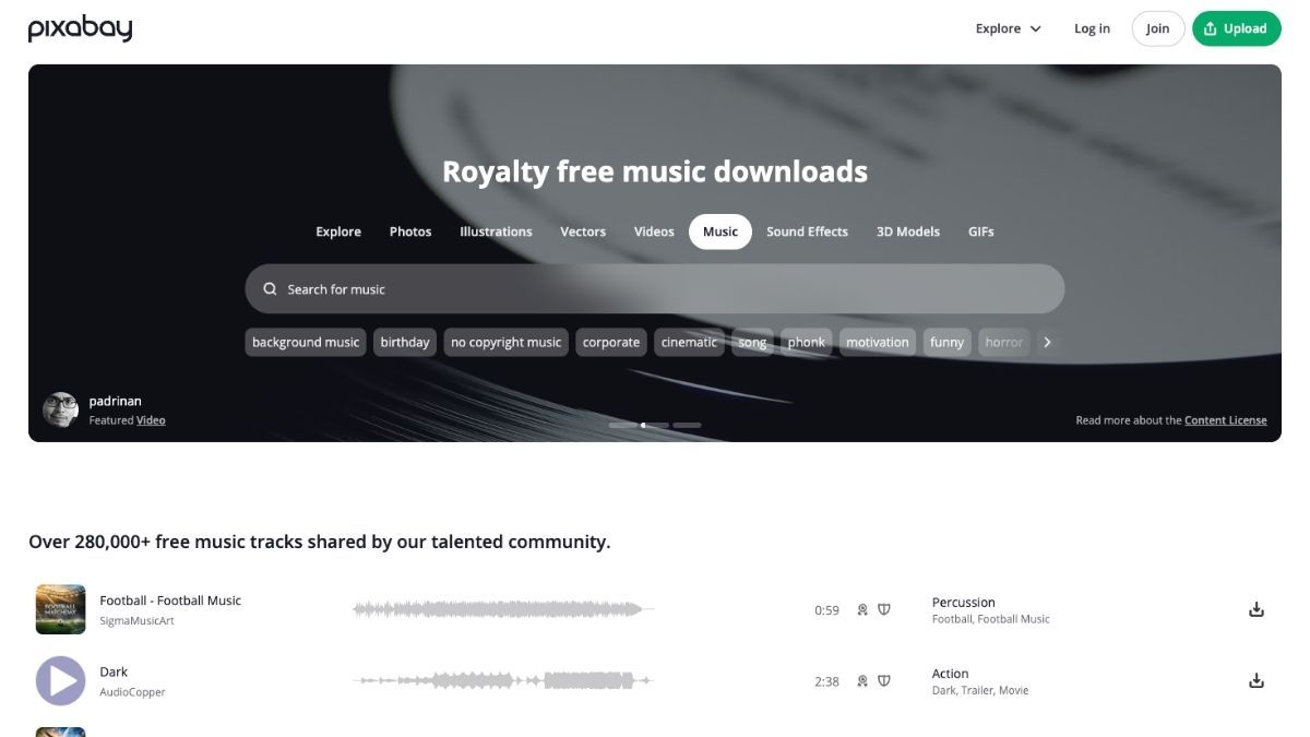 Pixabay - Free music download