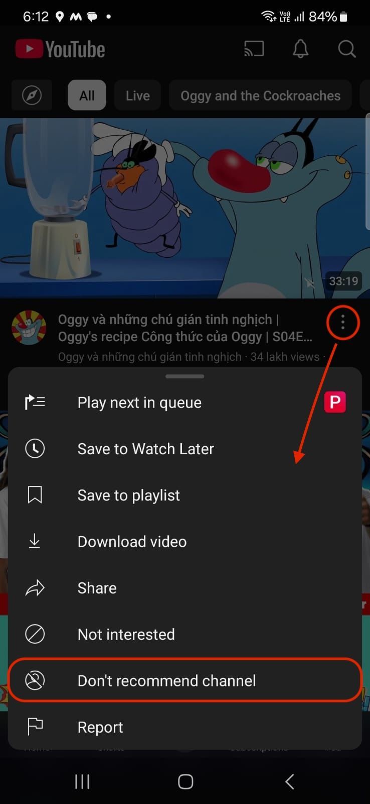 How to Stop Youtube channel recommendation