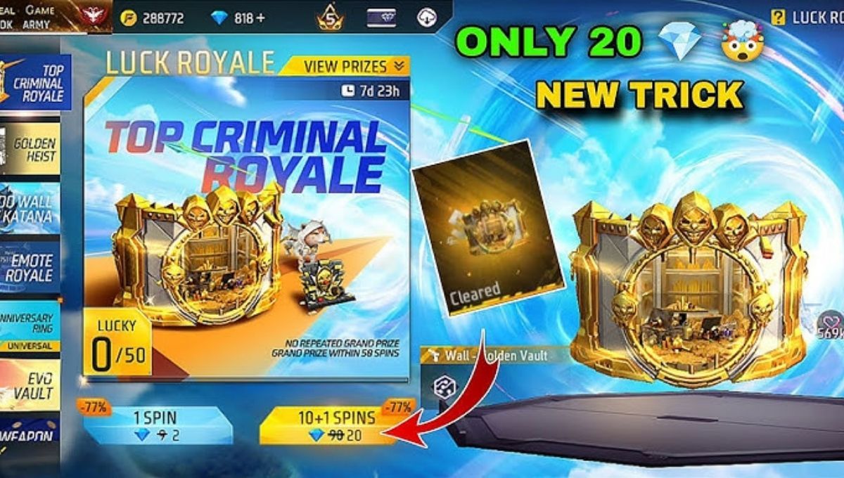 Top Criminal Royale Event Free Fire