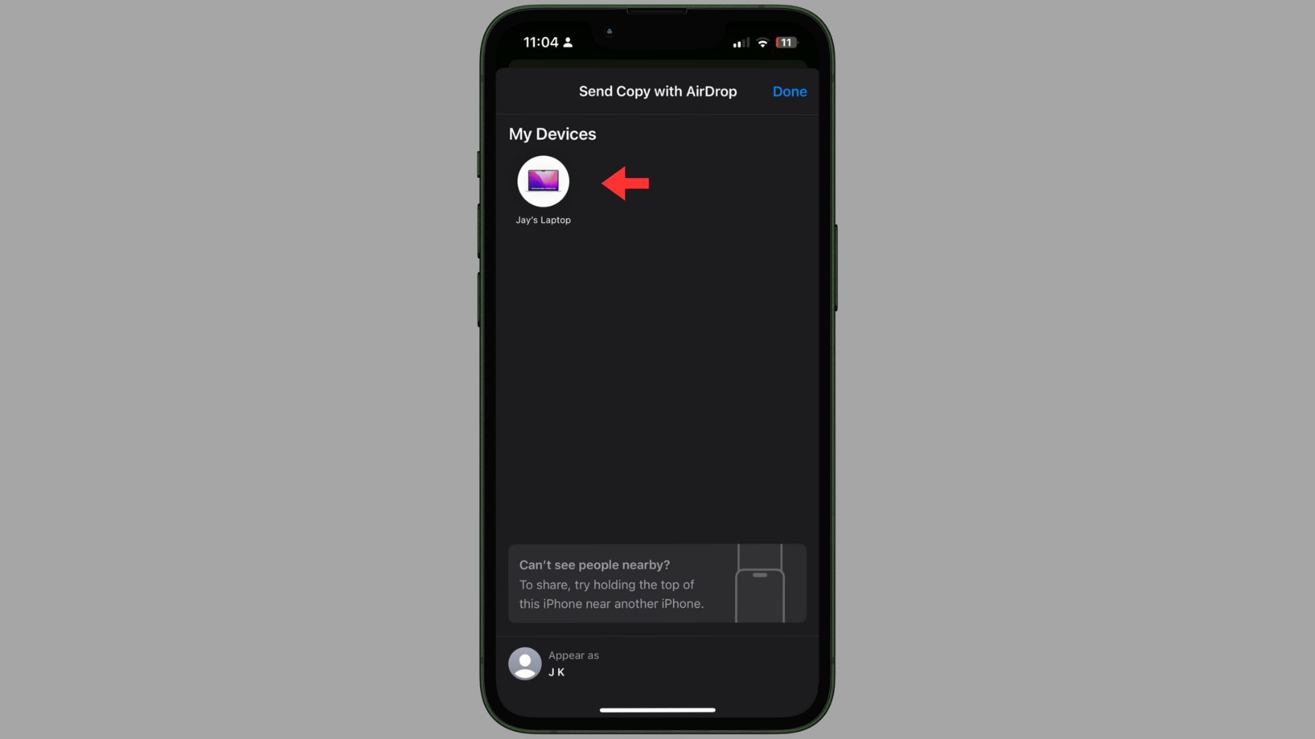 Transfer files via AirDrop