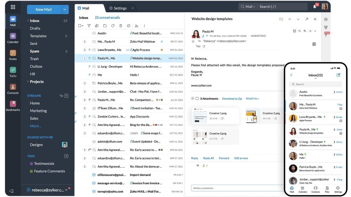 Zoho mail
