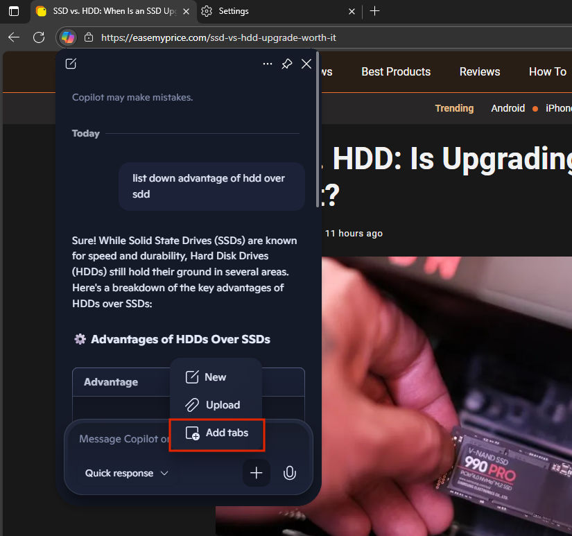 add multiple tab to the reference