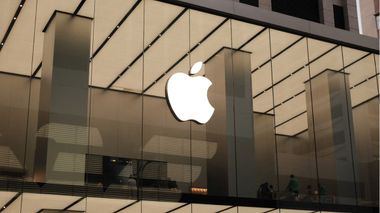 Apple logo on building