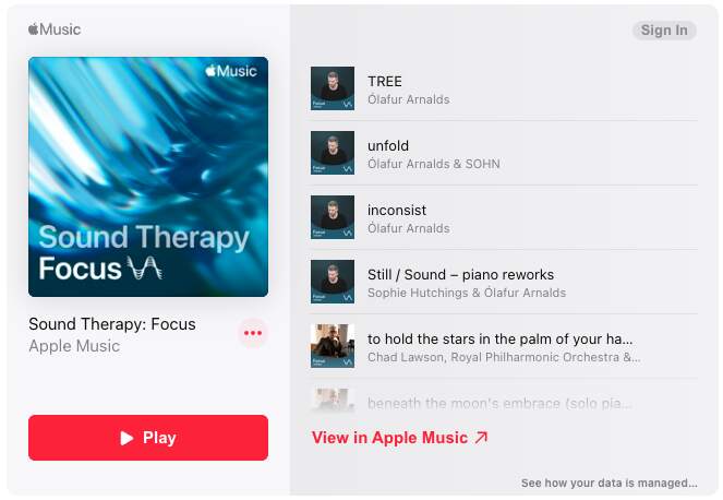 Apple Music Sound Therapy