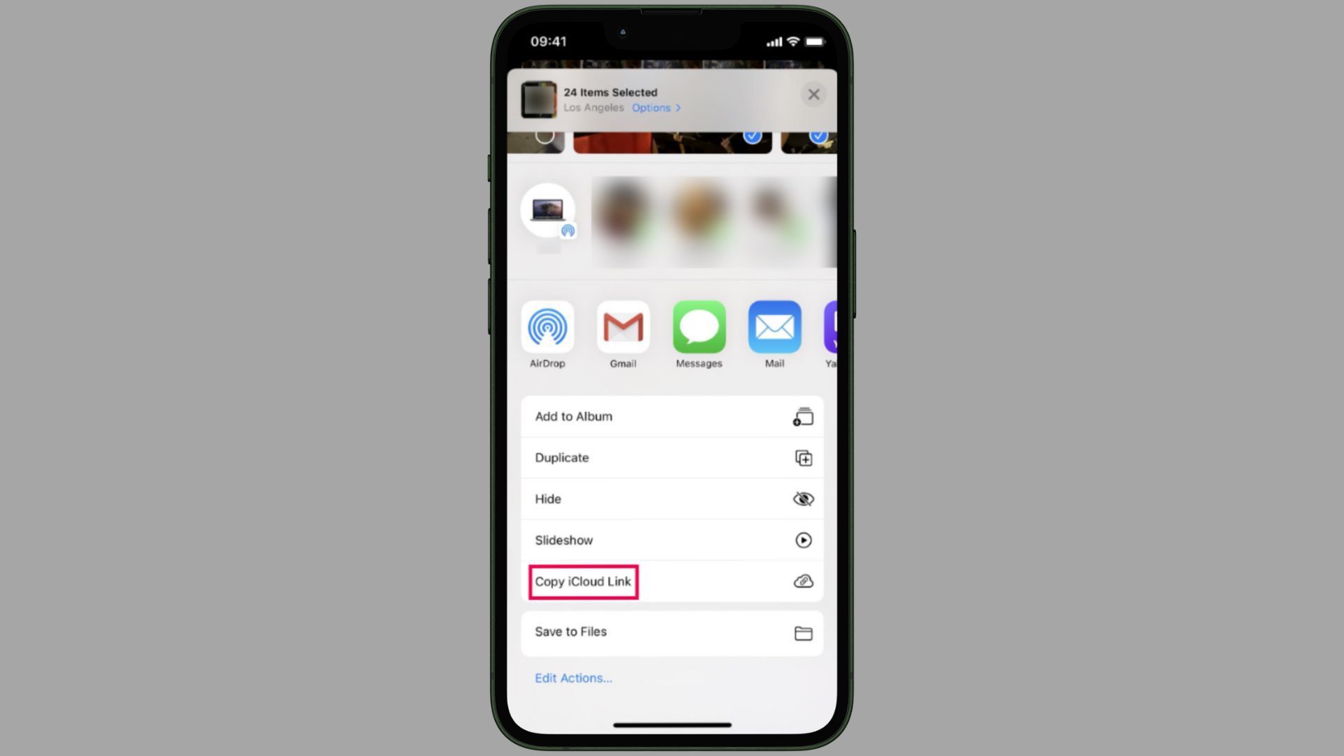 iCloud Link on iphone for larger files and videos