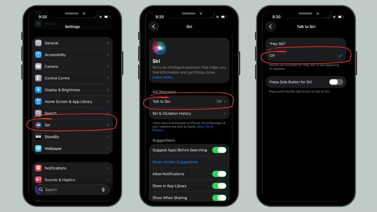 iPhone talk to siri AI feature setting