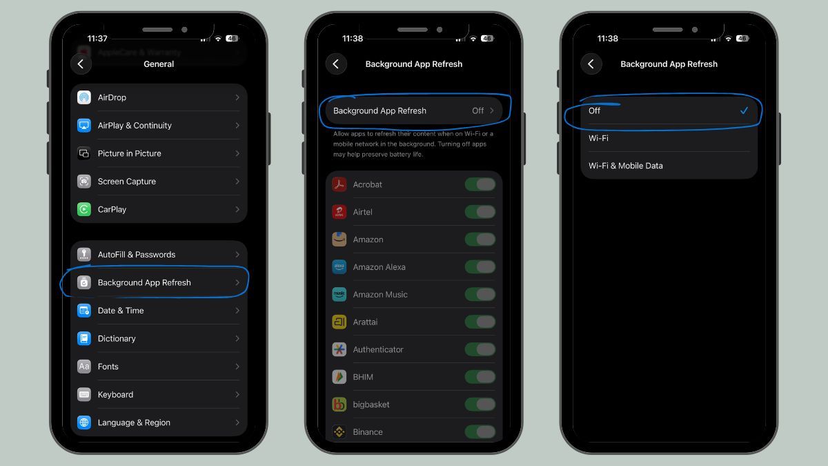 Iphone background app refresh off