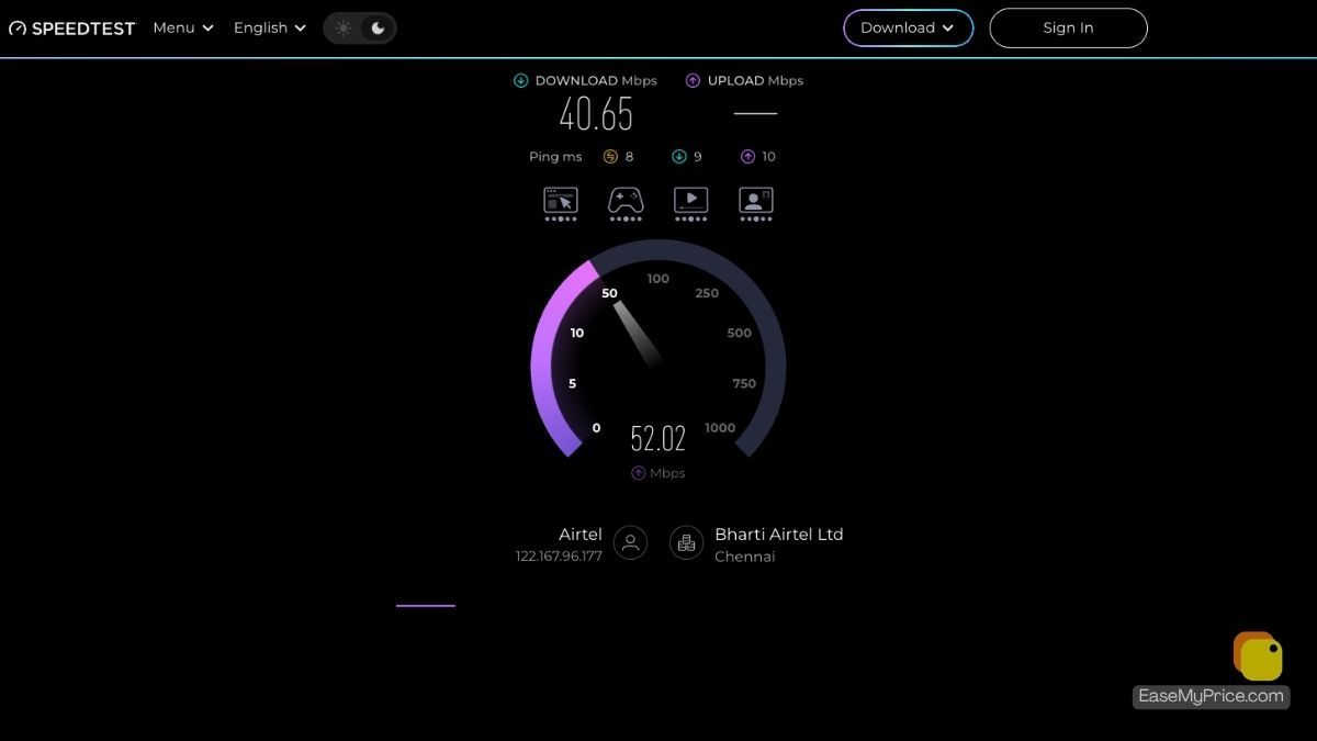 Speed test internet connection