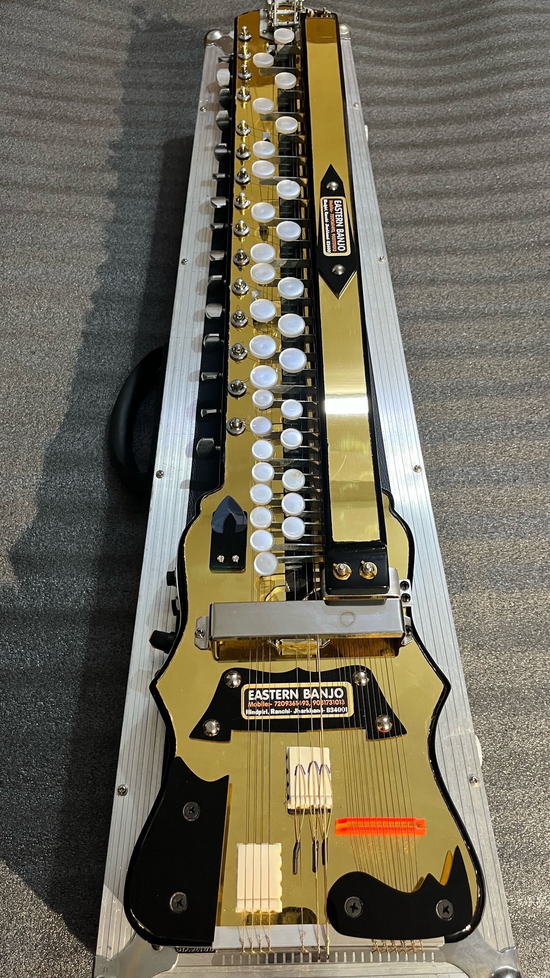 Golden Mirror Acrylic 18 Strings Swarmandal Banjo 