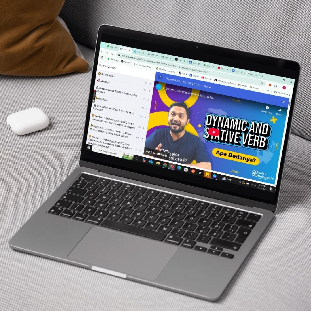 Tampilan Video Materi E-TOEFLution
