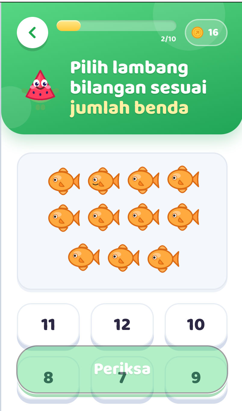 Tampilan Zona Bermain EL Math