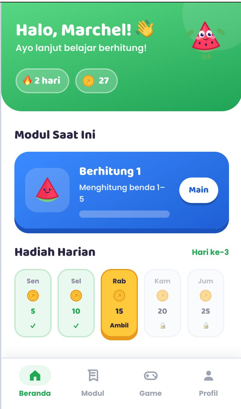 Tampilan Menu Utama EL Math
