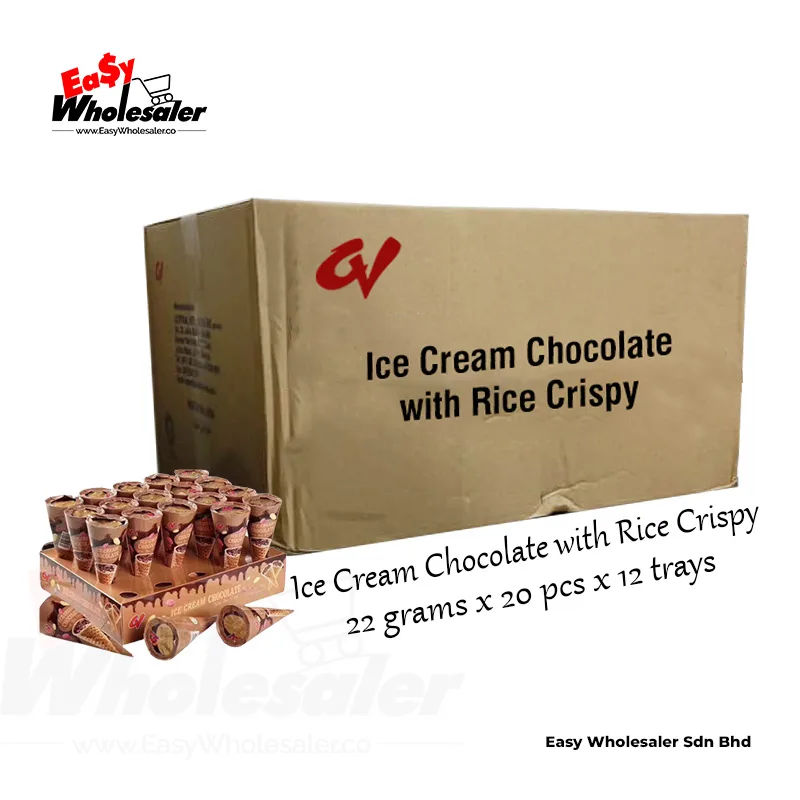 CV Mallow Ice Cream Chocolate With Rice Crispy 22g 3 CV Mallow Ice Cream Chocolate With Rice Crispy 22g 3