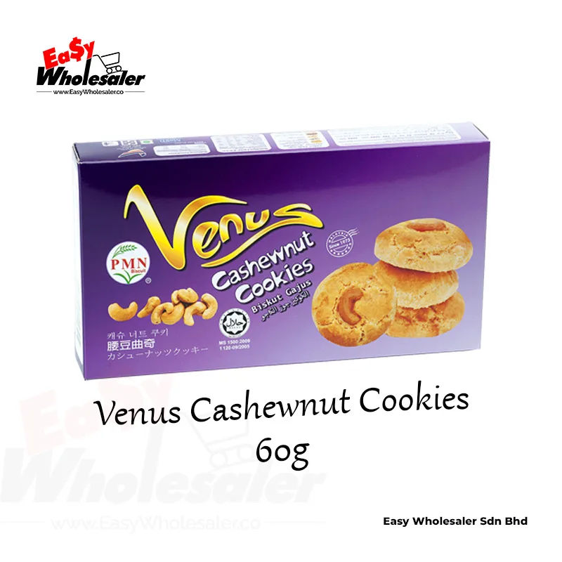 PMN Biscuits Venus Cashewnut Cookies 60g PMN Biscuits Venus Cashewnut Cookies 60g