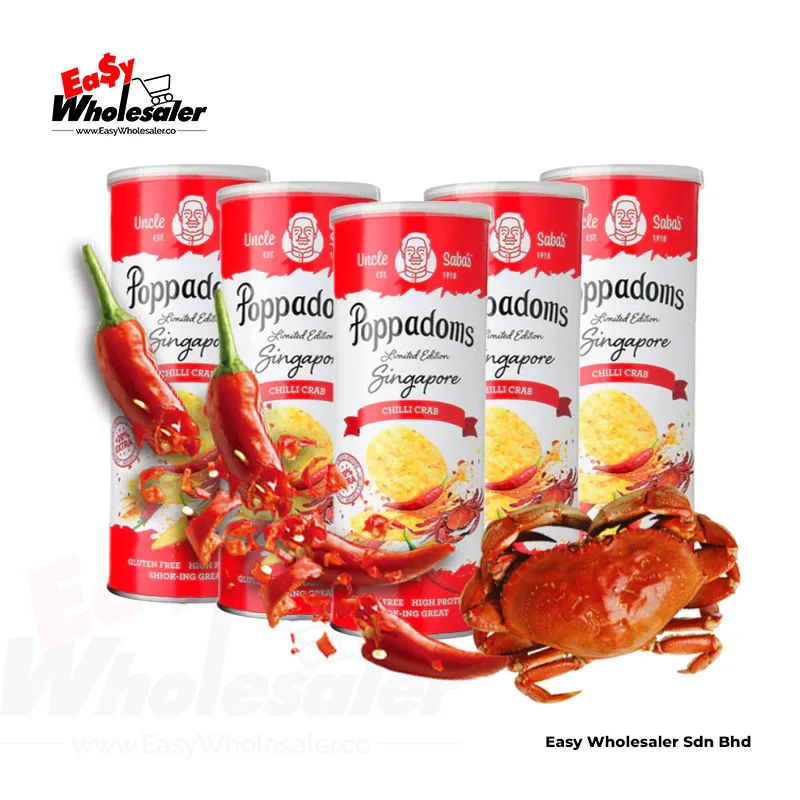 Uncle Saba’s Chilli Crab Poppadoms 60g 2 Uncle Saba’s Chilli Crab Poppadoms 60g 2