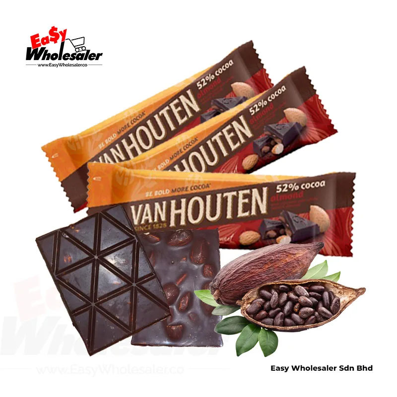 Van Houten 52% Cocoa Almonds Chocolae Bar 40g 2 Van Houten 52% Cocoa Almonds Chocolae Bar 40g 2