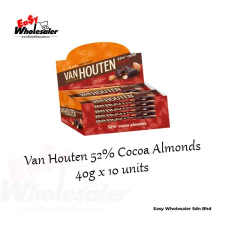 Van Houten 52% Cocoa Almonds Chocolate Bar 40g