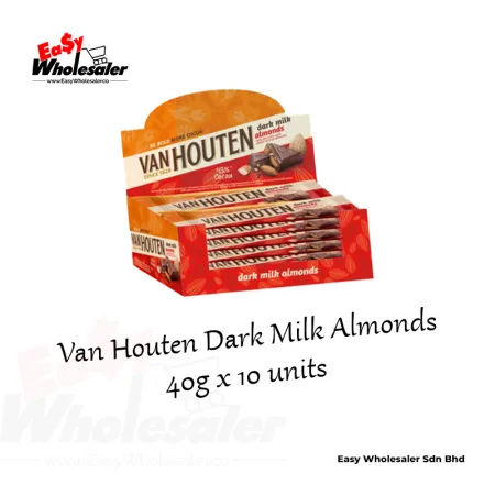 Van Houten Dark Milk Almonds Chocolate Bar 40g