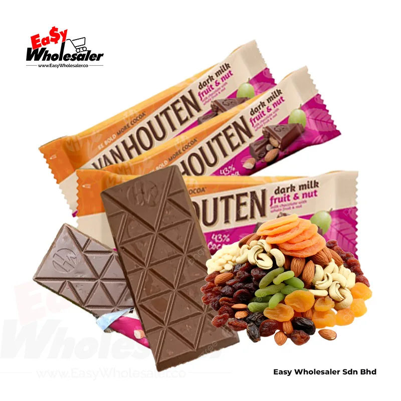 Van Houten Dark Milk Fruit & Nut Chocolate Bar 40g 2 Van Houten Dark Milk Fruit & Nut Chocolate Bar 40g 2