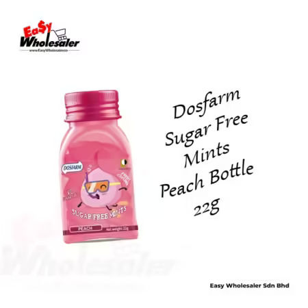 Dosfarm Sugar Free Mints Peach Bottle 22g x 6 Bottles