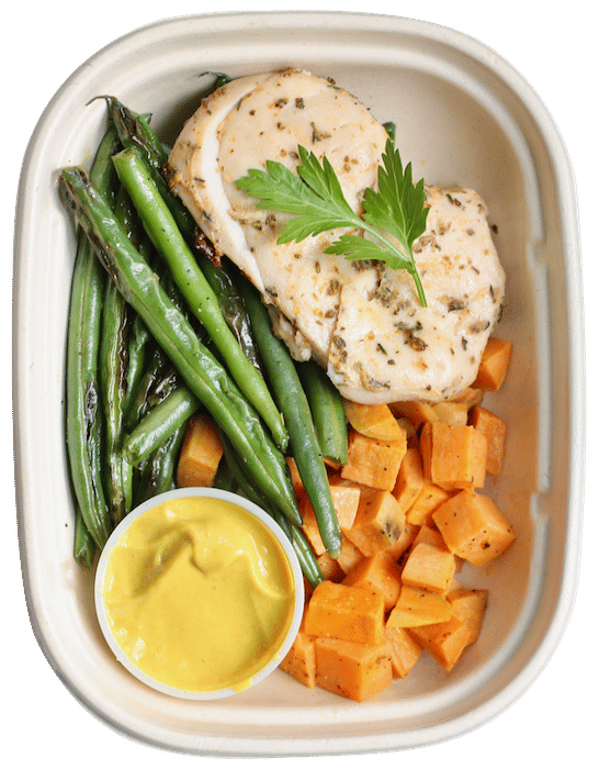 Paprika-Herb Chicken with Veggies & Honey Mustard
