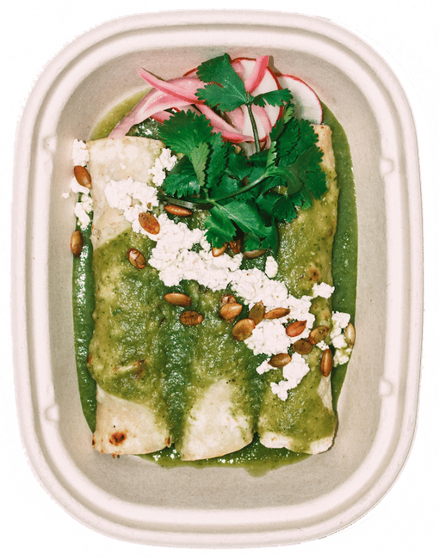 Baked Black Bean & Potato Enchiladas Verdes