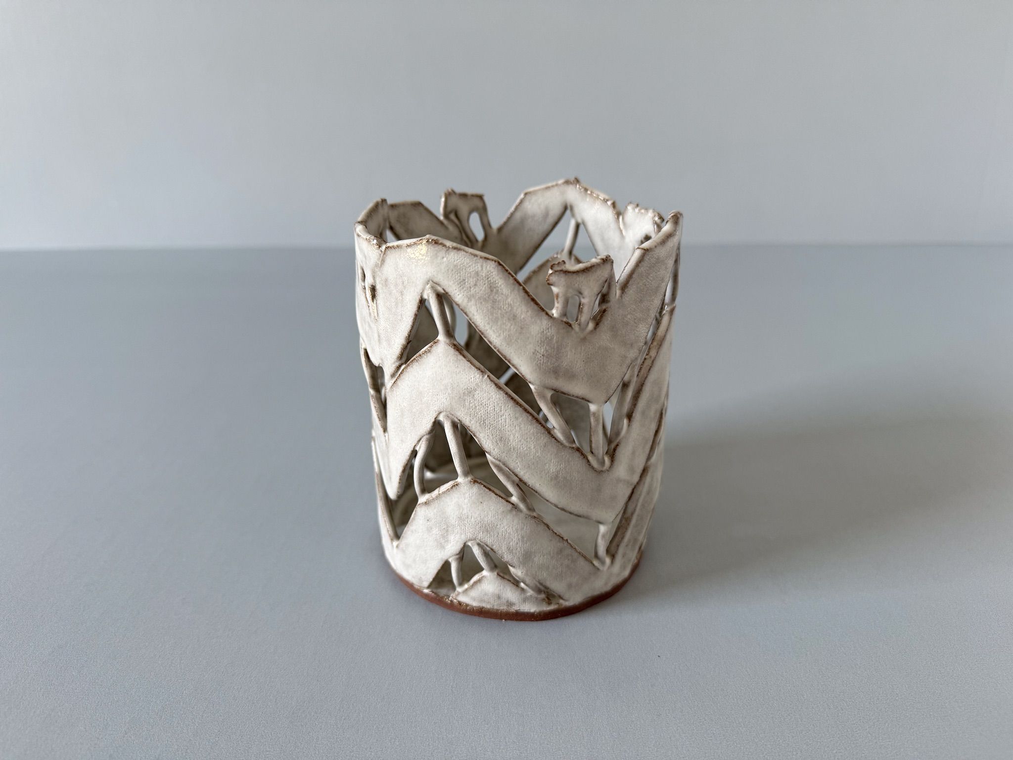 White Ceramic Basket 