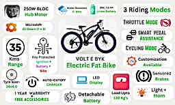 Thumbnail 3 of Voltebyk Electric Fat Bike 7.8 Ah - Blue - Electric from Voltebyk