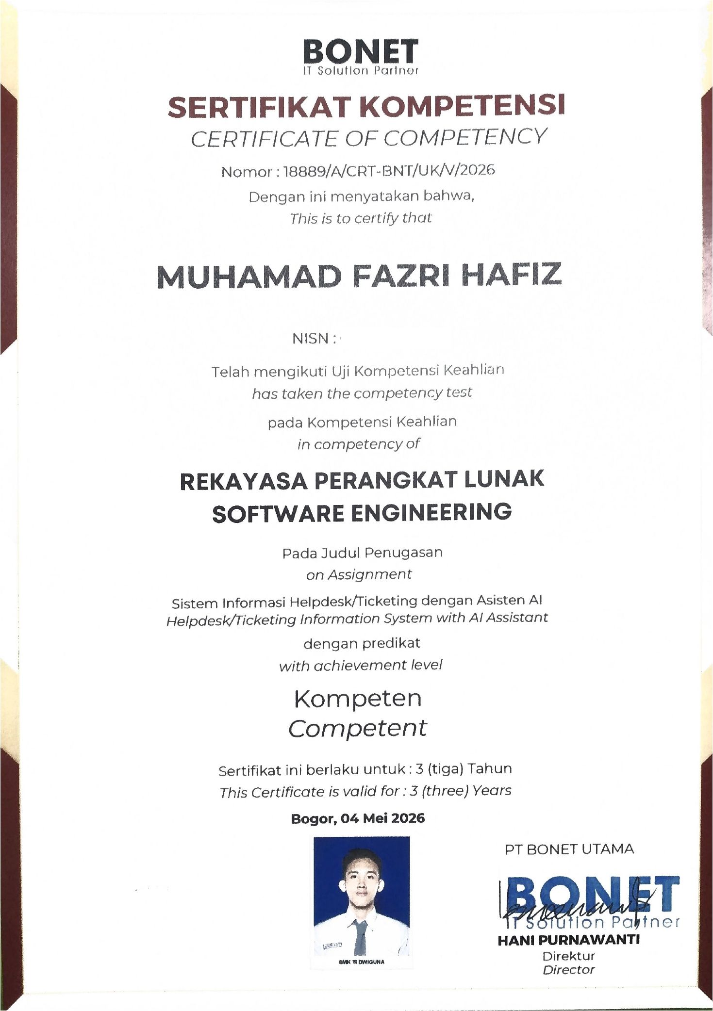 KOMPETENSI REKAYASA PERANGKAT LUNAK SOFTWARE ENGINEERING