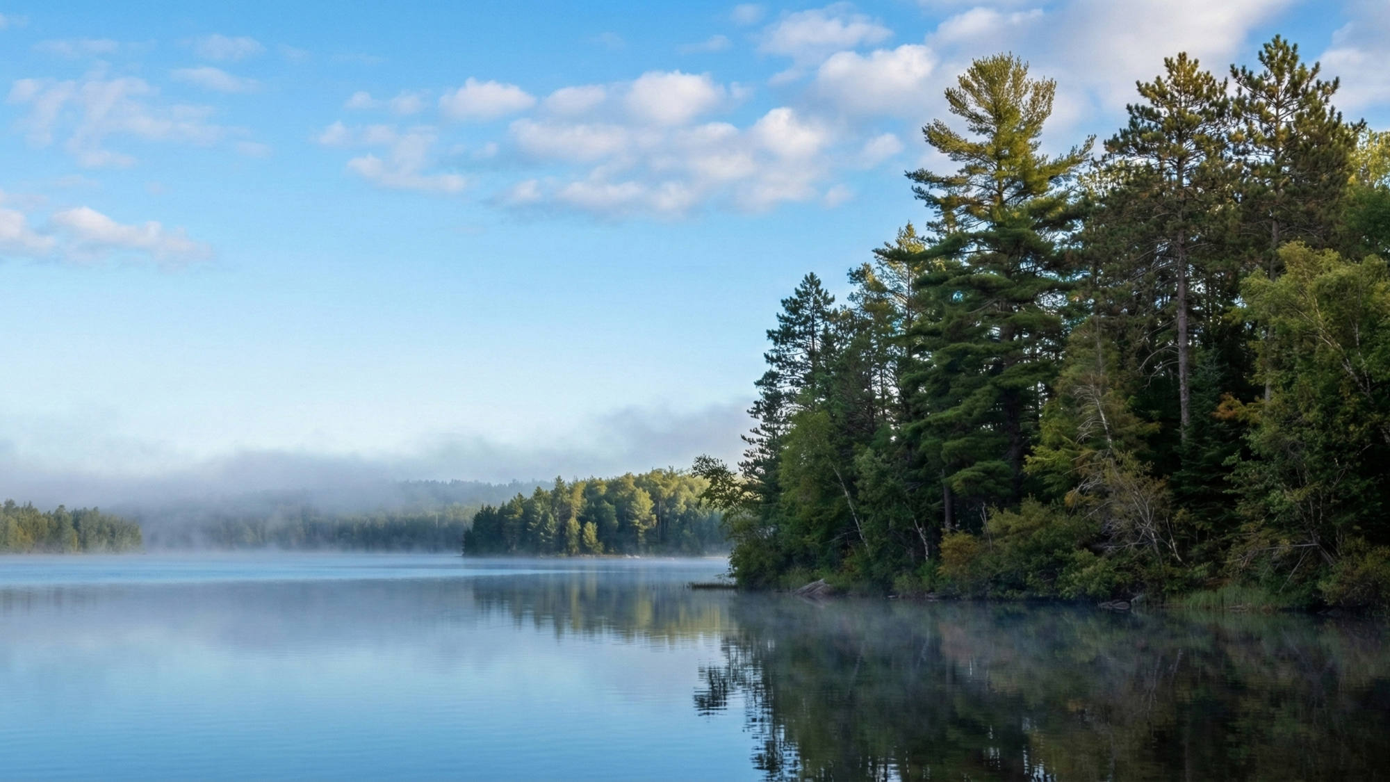Northwoods lake at dawn