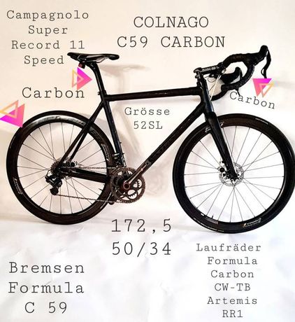 COLNAGO  C 59 FULL CARBON EPS DISC CAMPAGNOLO SUPER RECORD R 11 Speed kaufen in Liechtenstein #1 | velomarkt.ch