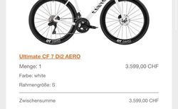 Canyon Ultimate CF Di2 AERO | Super Aerodynamisches Vollcarbon Rennvelo | velomarkt.ch