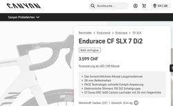 Canyon Endurace CF SLX 7 Di2 in der Farbe Chrome Whisper, Grösse XS kaufen in Argovie #5 | velomarkt.ch