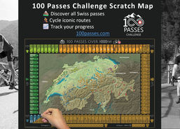 100 Passes CH Challenge Scratch Map / Rubbelkarte | Accessori / Ricambi | Ricambi per bici da corsa | velomarkt.ch