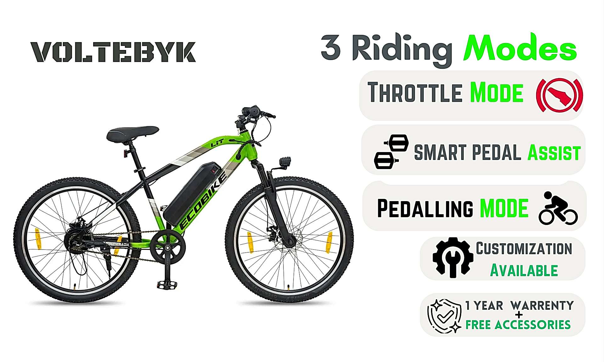 Product Image 4 of Eco-Bike Green Electric Cycle 7.8 Ah - Electric from Voltebyk