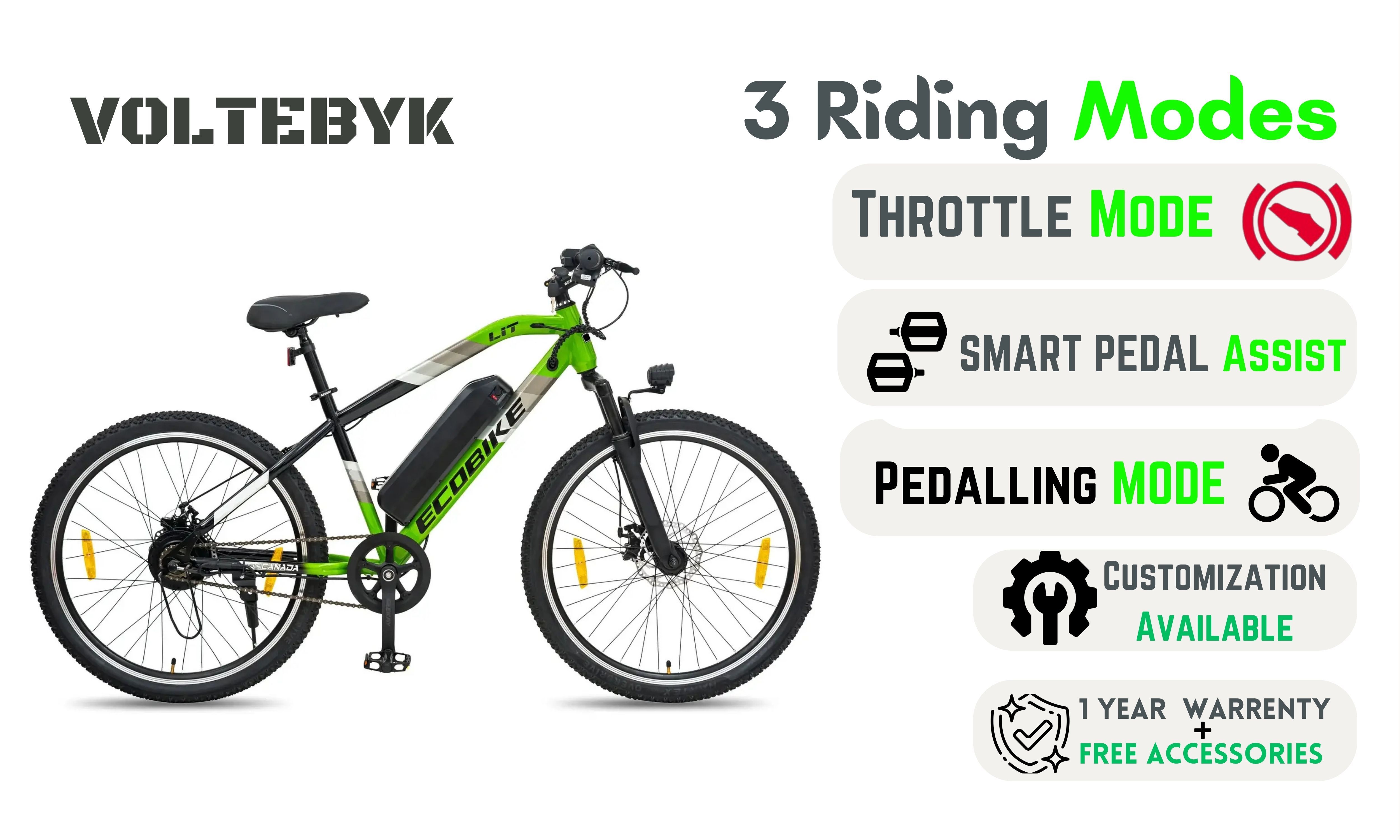 Thumbnail 4 of Eco-Bike Green Electric Cycle 7.8 Ah - Electric from Voltebyk