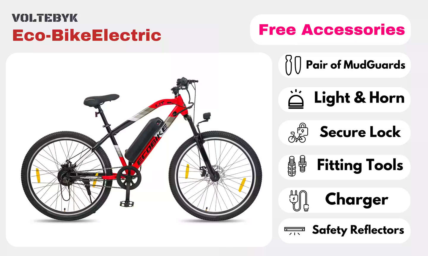 Product Image 5 of Eco-Bike Red Electric Cycle 7.8AH - Electric from Voltebyk