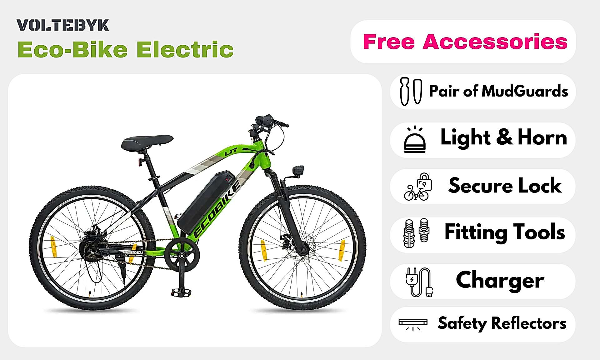 Product Image 5 of Eco-Bike Green Electric Cycle 7.8 Ah - Electric from Voltebyk