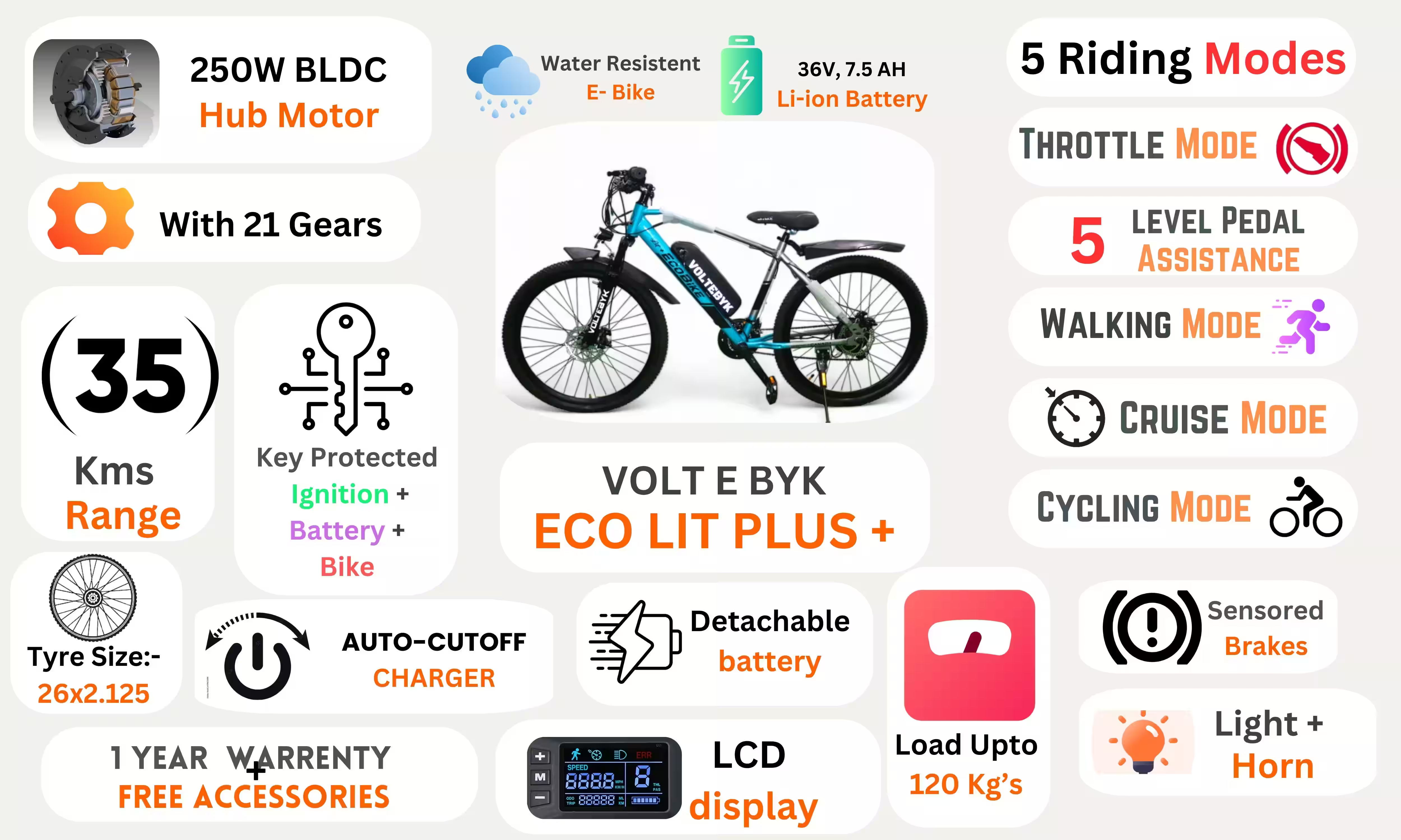 Thumbnail 3 of Voltebyk Eco Lit plus (+) Electric cycle - Electric Thumbnail 3 of Voltebyk Eco Lit plus (+) Electric cycle - Electric from Voltebyk