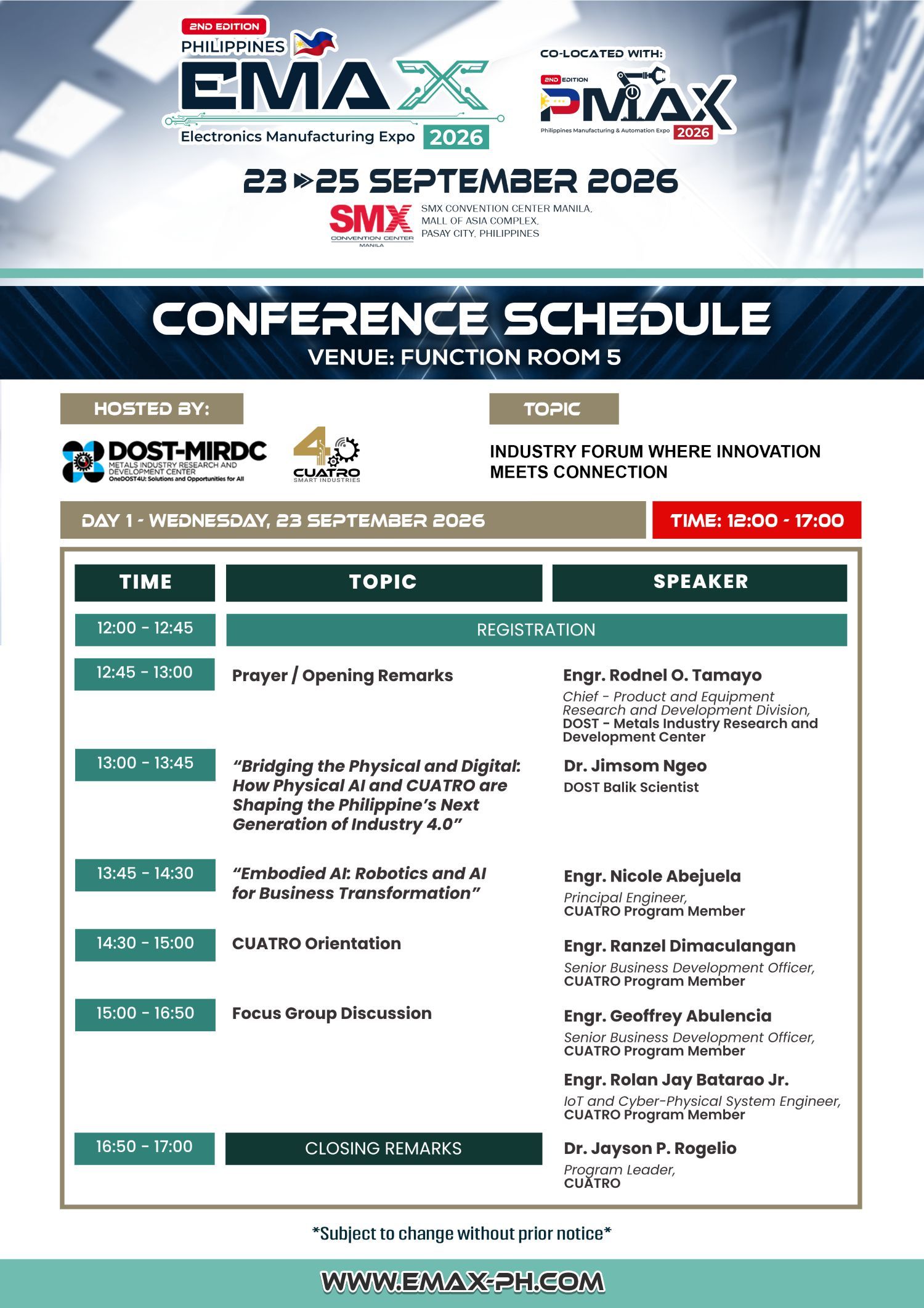 Conference Agenda