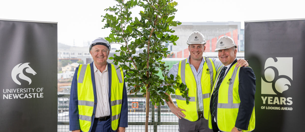 Central Coast Campus reaches new heights as University of Newcastle celebrates topping out milestone