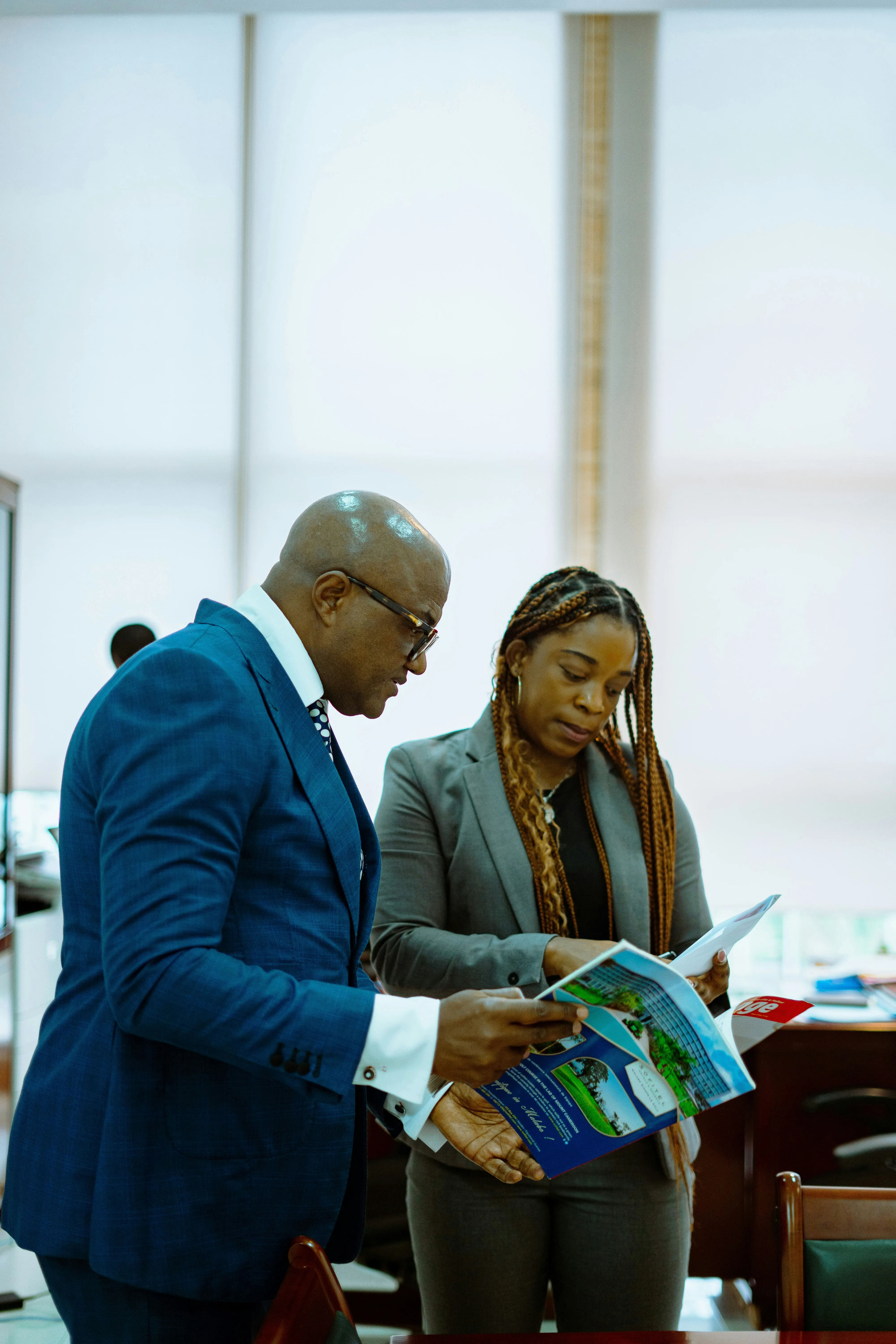 Business partners reviewing documents