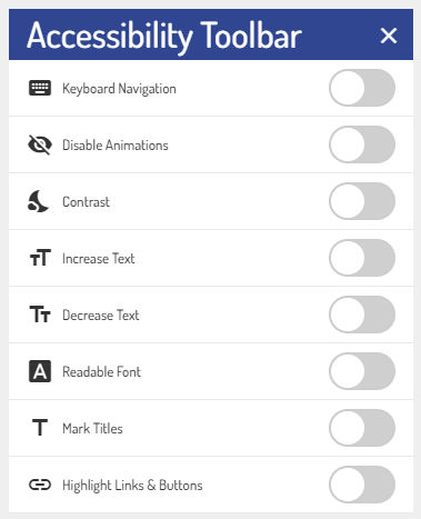 Accessibility toolbar