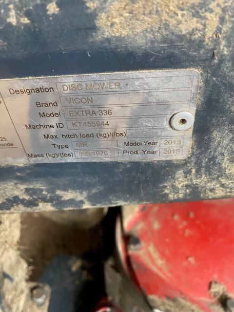 Vicon Extra 336 Mower €7,500