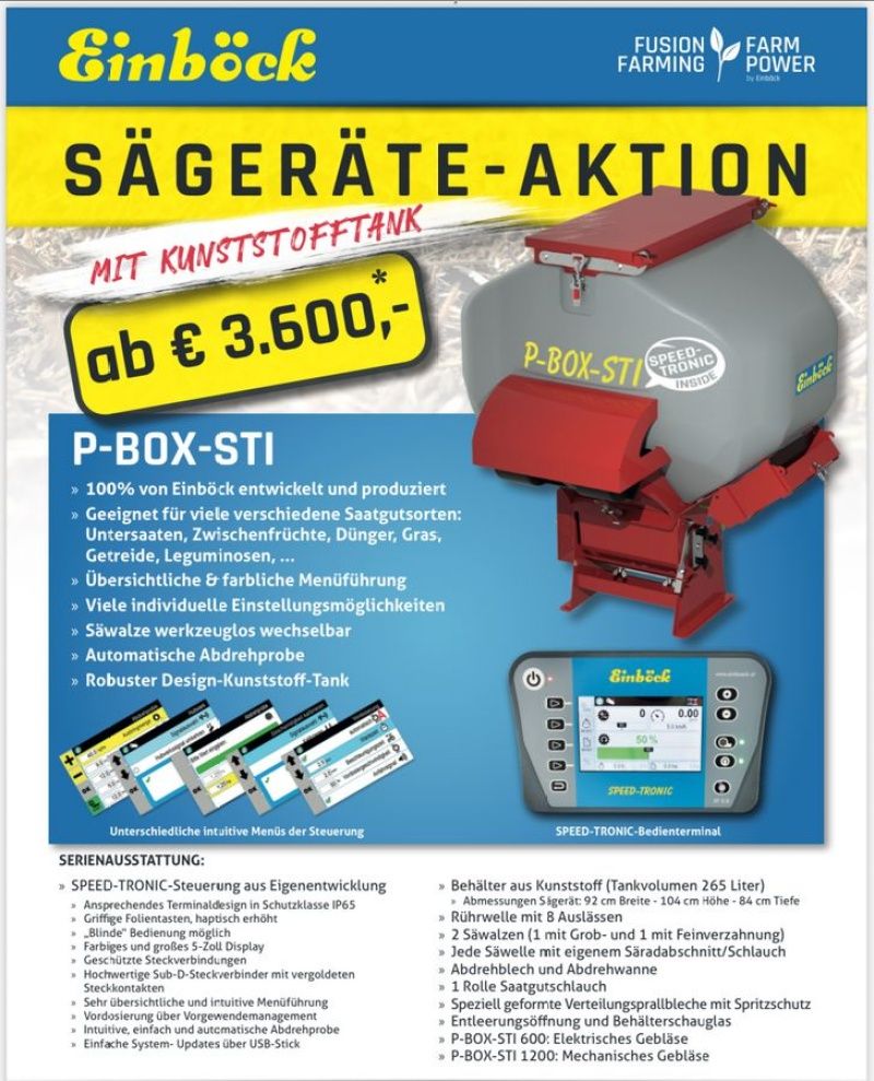 E-FARM: Einböck p-box-sti 600 - Complementary Seeder - id GDQ5NJB - €3,600 - Austria