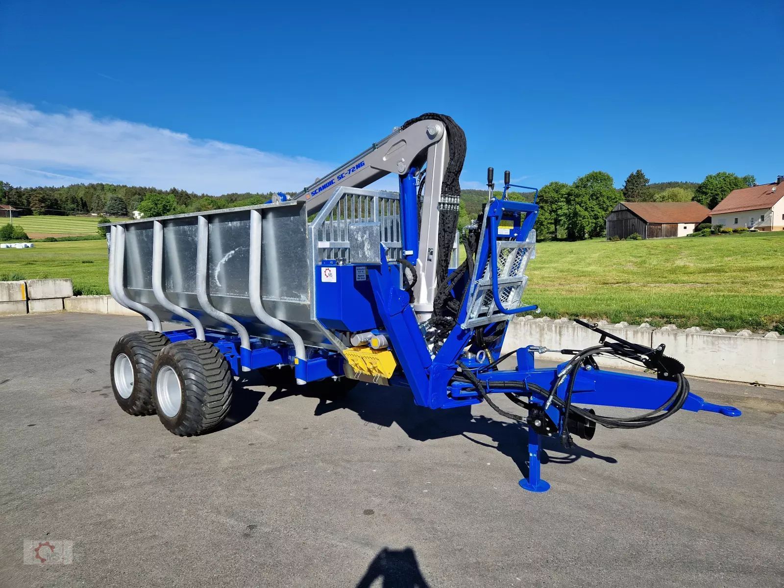 E-FARM: Scandic st-8 7,9m kran 550kg hubkraft auflauf hydr. bremse - Remorque forestière - id RP78K2E - Année: 2025 - Allemagne