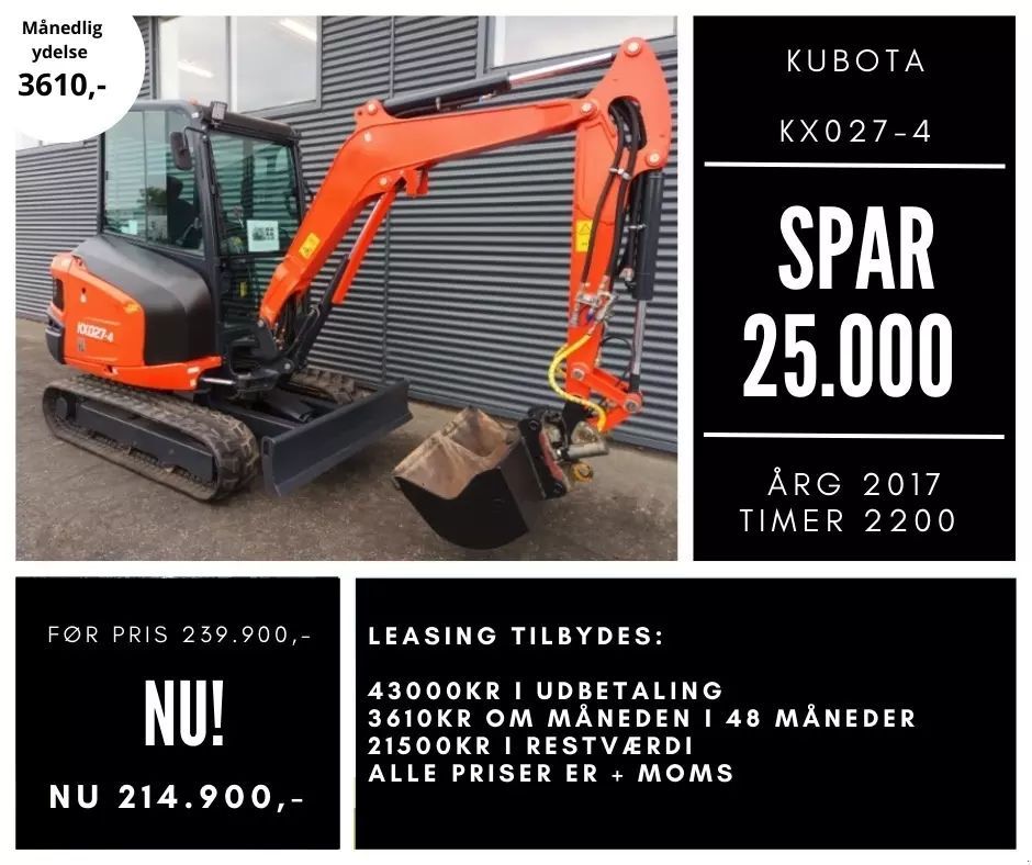 Kubota kx027-4 Gravemaskine 28.767 €