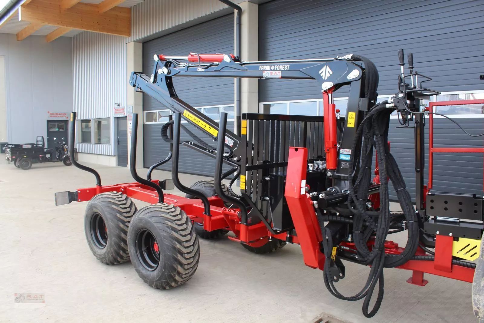 FARMI rückewagen 9 to.-6,30m kran Forestry trailer €17,417